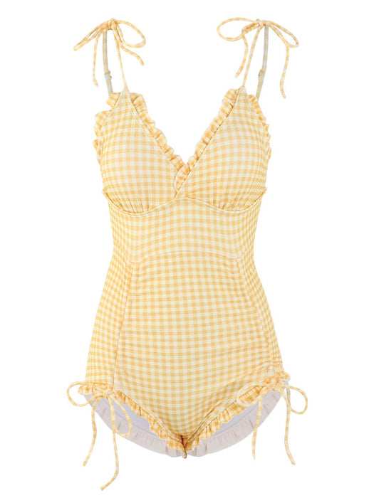 Wholesale Drawstring sling connected triangle style hot spring vacation swimsuit