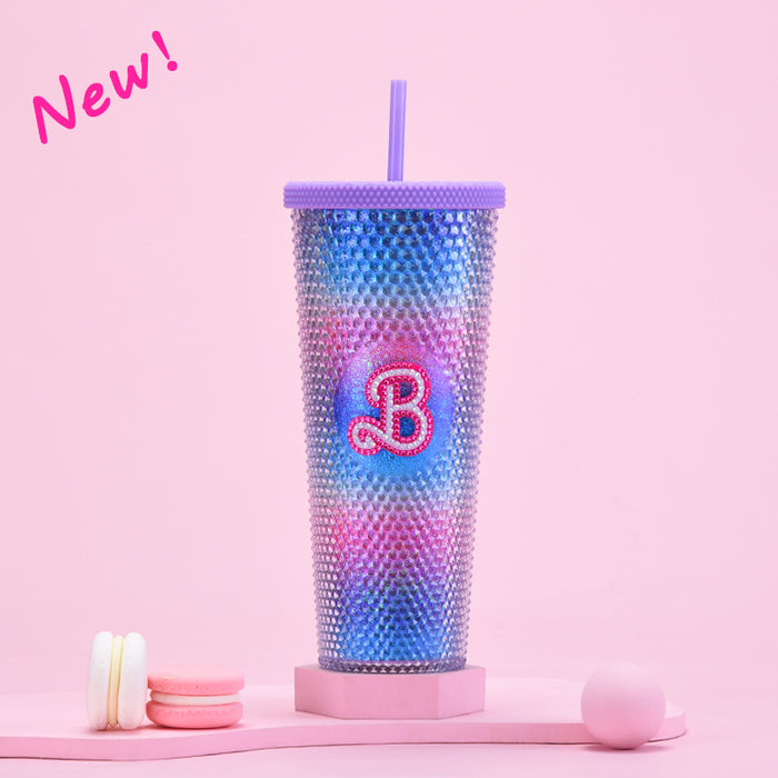 Wholesale Tumbler Double-layer Plastic 710ml Large Capacity Straw Cup with Hand Durian Diamond Cup JDC-CUP-MaiG002