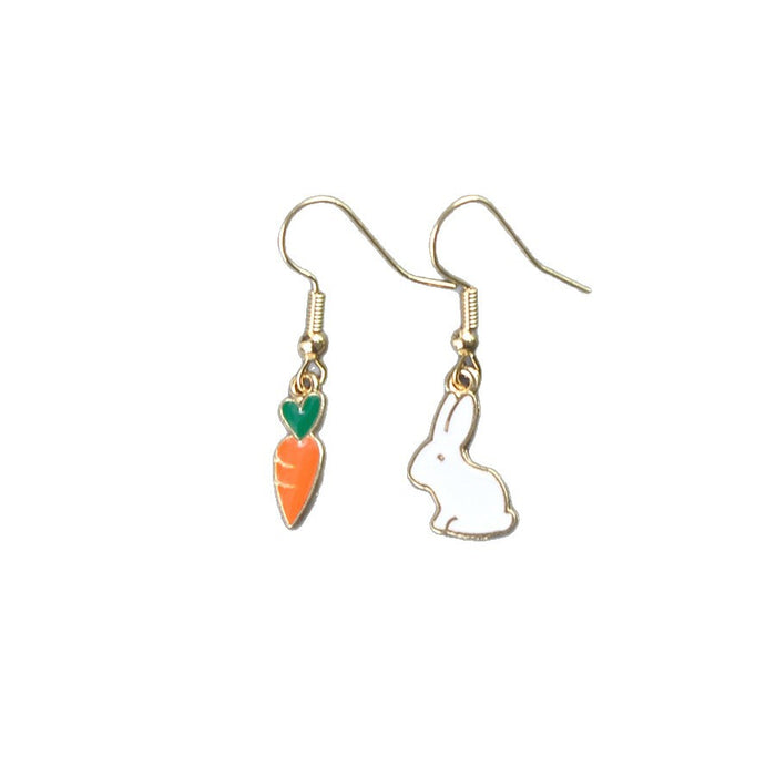 Wholesale Simple and Cute Cartoon Rabbit Carrot Earrings Creative Versatile New Student Accessories