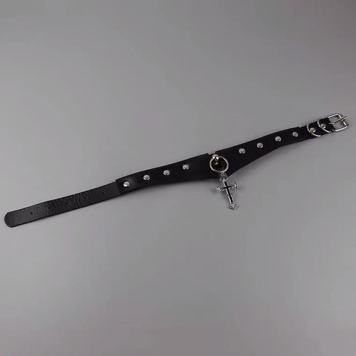 Wholesale Cross collar, dark gothic punk choker necklace, Harajuku metal, spicy girl collarbone chain, atmosphere