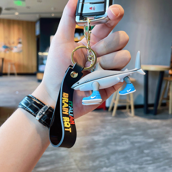 Wholesale Wooden Stick Man Shark Marine Life Pendant Small Gift