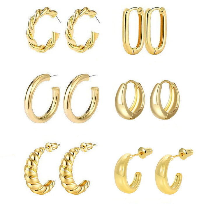 Wholesale Stainless steel geometric simple C-shaped earrings titanium steel design earrings earrings wholesale