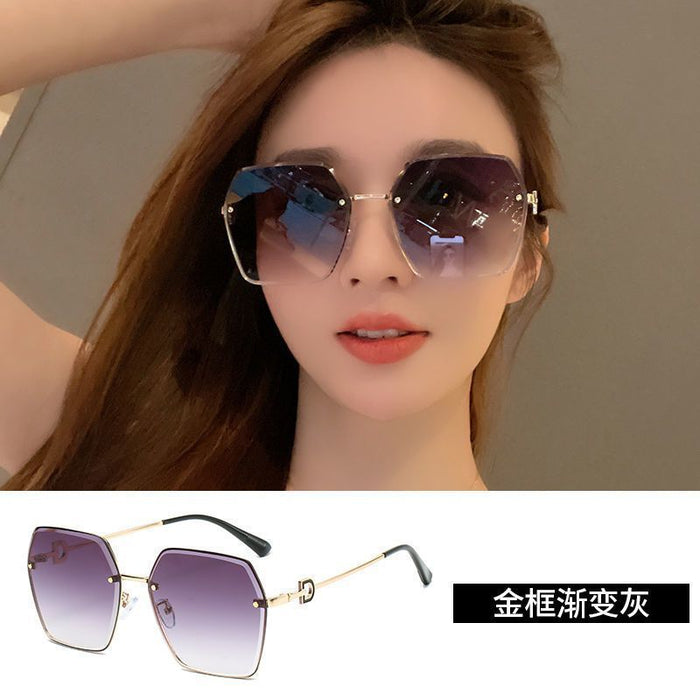 Wholesale Sunscreen slimming frameless couple sunglasses