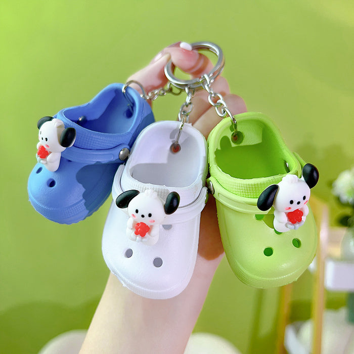 Wholesale cute small mini slippers hole shoes steam couple keychain shoes backpack pendant small gifts