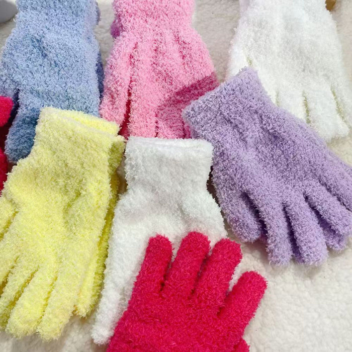 Wholesale Color winter solid color cute warm gloves