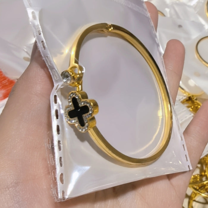 Four-leaf Clover Diamond Bracelet High-end Sense Bracelet Zircon Open Bracelet Wholesale