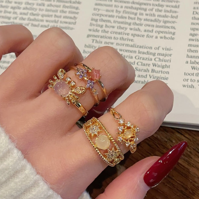 Wholesale Vintage Open End Ring with Niche Design and Full Diamond Zircon Ring