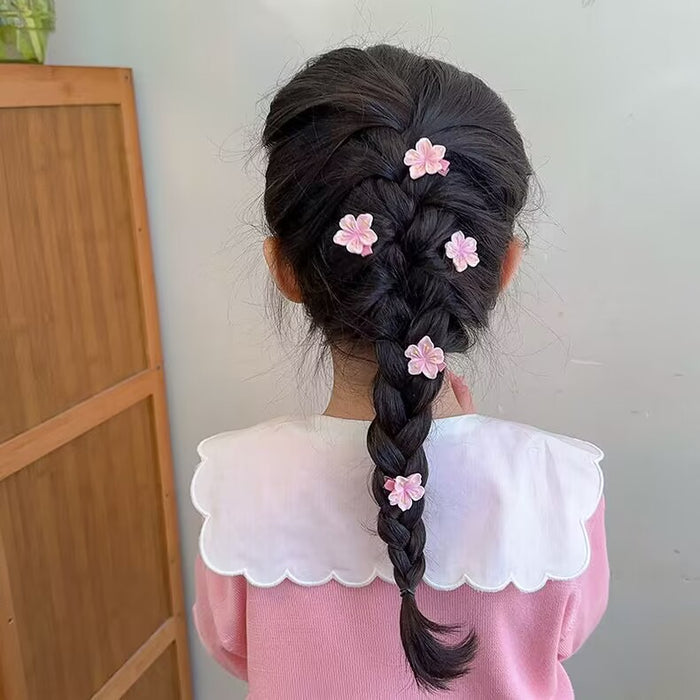 Wholesale Plastic Cherry Blossom Hair Clips Set Spring Floral Hair Accessories for Girls