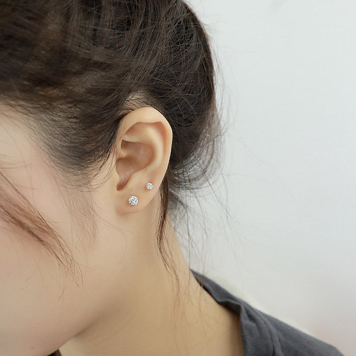 Wholesale Silver sparkling diamond ball with hanging earrings, simple and niche design, exquisite ear bone studs and earrings