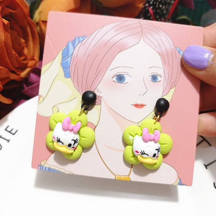 Wholesale Cartoon Resin Petal Earrings JDC-ES-Xingj038