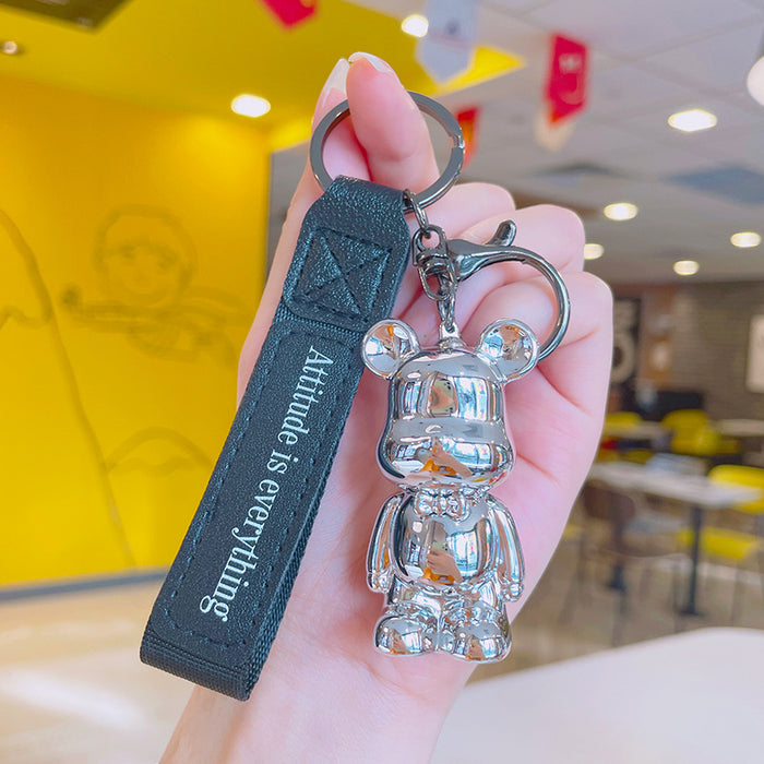 Wholesale Electroplating  bear schoolbag pendant small gift keychain accessories car key chain net red envelope bag ornaments