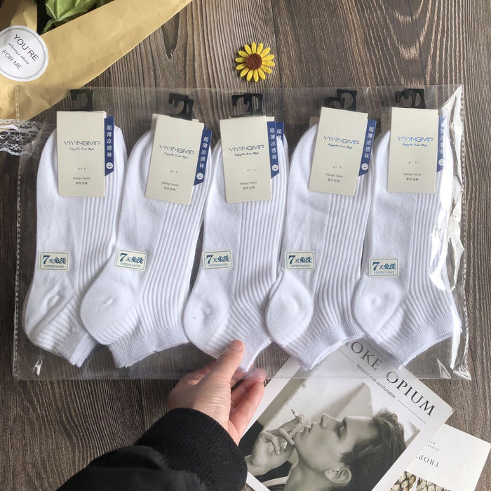 Wholesale Double needle combed cotton socks, breathable short tube cotton socks