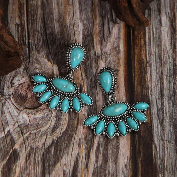 Wholesale Ethnic Style Turquoise Earrings JDC-ES-JunJie004