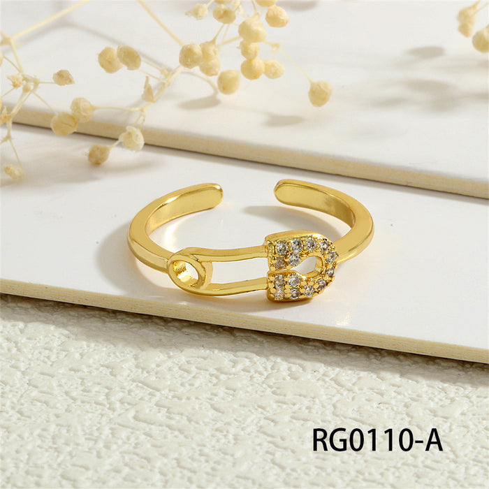 Wholesale Copper Plated 18K Gold Micro Inlaid Zircon Open Ring JDC-RS-TianYi009
