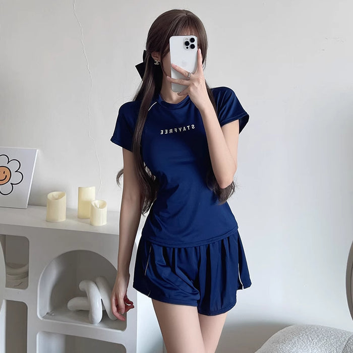 Wholesale New swimsuit with split flat angle, conservative high-end feel, and sporty style