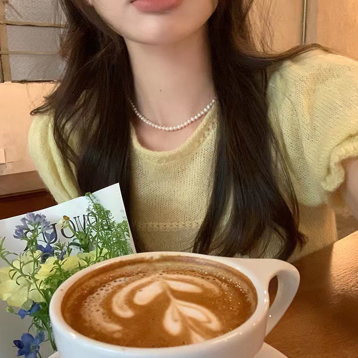 Wholesale Pearl necklace for women, light luxury, niche design, high-end sensation, neck chain, bone chain, neck chain