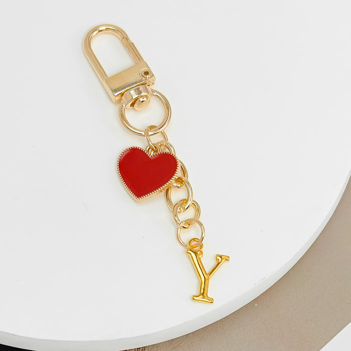 Wholesale 26-letter heart pendant Valentine's Day keychain