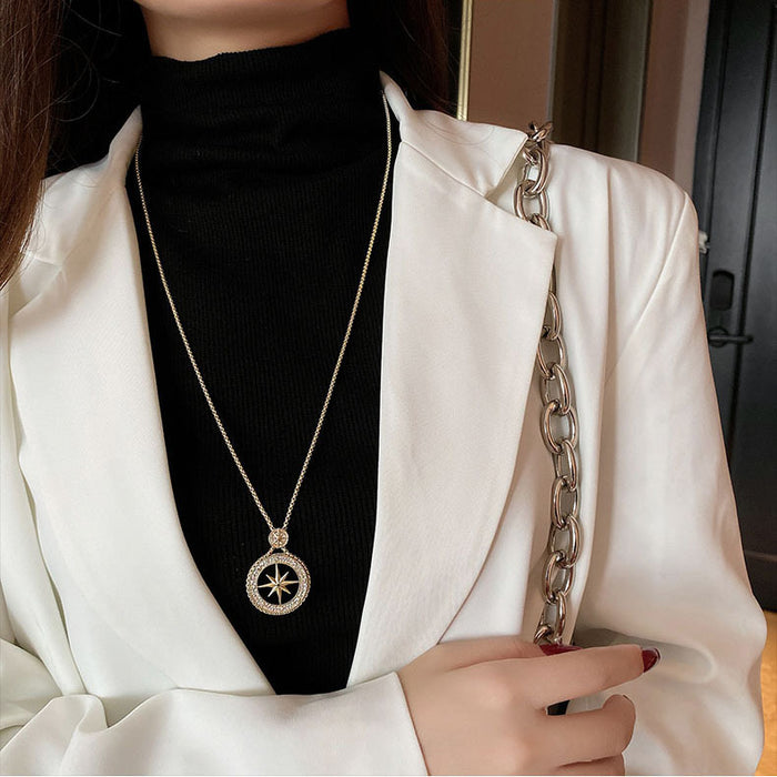 Wholesale Sparkling Diamond Sweater Chain Necklace