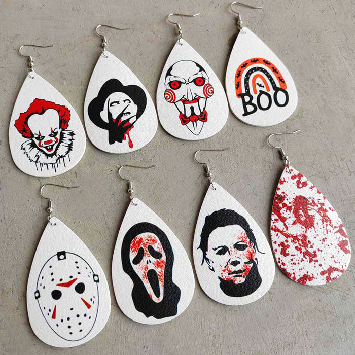 Wholesale Halloween Funny PU Leather Earrings JDC-ES-HeYi093