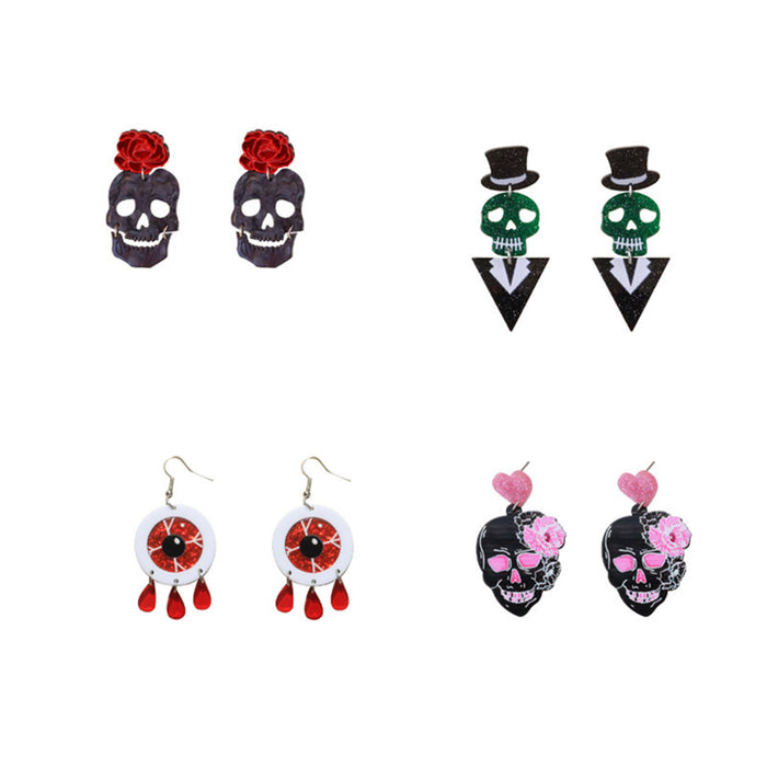 Wholesale  Pumpkin Cat Skull Funny Earrings Alternative Acrylic Earrings