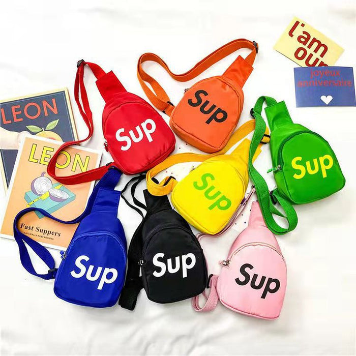 Wholesale Children's Bags,cute Smiling Face Letter Printed Small Shoulder Bags Boys and Girls Go Out Snacks Shoulder Bags JDC-SD-YT002