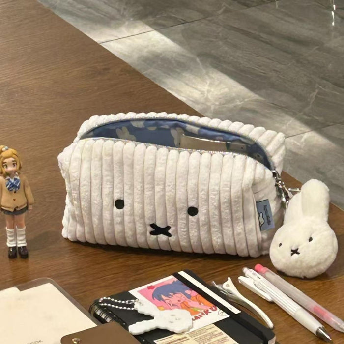 Wholesale Minimalist Corduroy Pencil Case Cute Rabbit Pattern Student Stationery