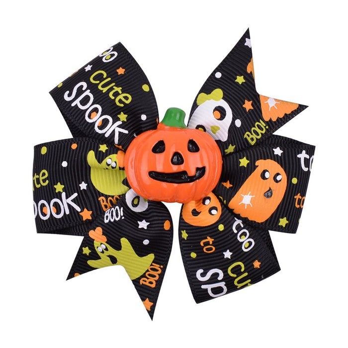 Wholesale Halloween Polyester Fabric Bow Hair Clip Set JDC-HC-Xiane020