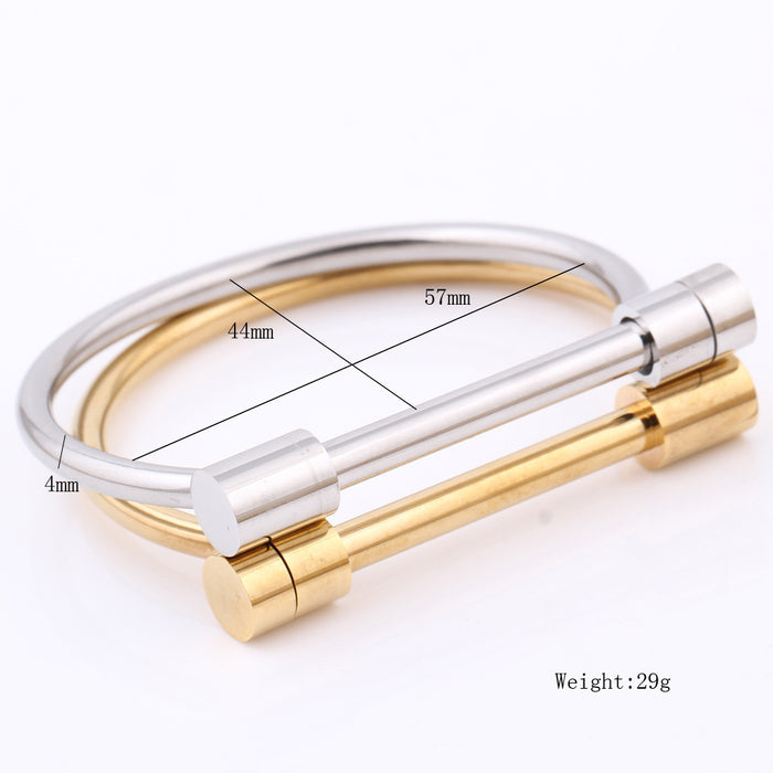 Wholesale Titanium steel horseshoe buckle bangle bracelet