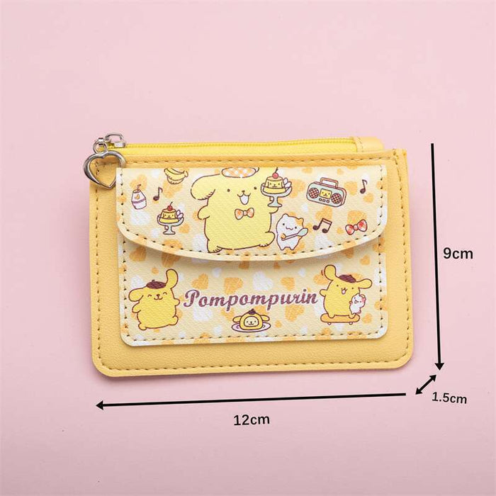 Wholesale PU Card Holder with Cartoon Print Heart Buckle Keychain Trendy Everyday Accessory