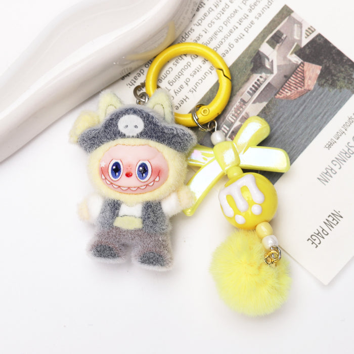 Wholesale Cute Resin Cartoon Flocked Keychain