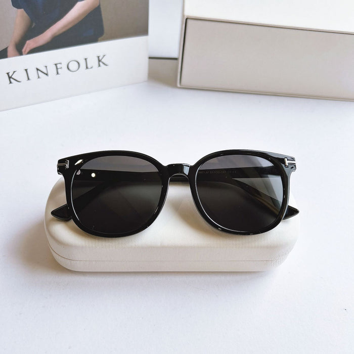 Wholesale Fashionable UV resistant polarized sunglasses, retro large frame sunshade sunglasses