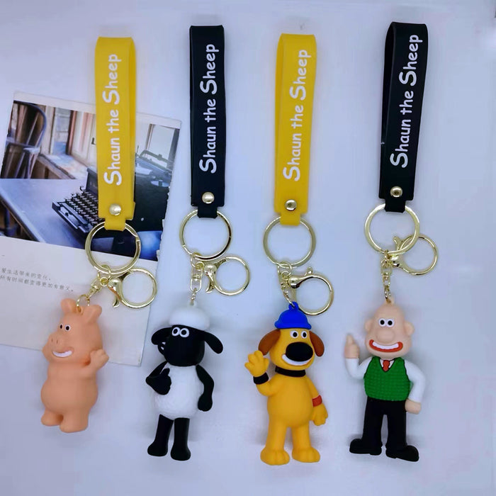 Wholesale Cartoon Sheep Silicone Keychain Bag Charm Car Key Accessory