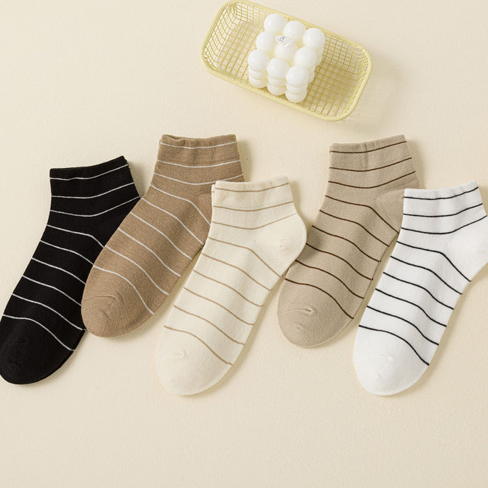 Wholesale Socks simple striped breathable cotton short socks