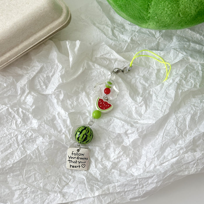 Wholesale watermelon wind chime key chain camera chain pendant gift mobile phone chain