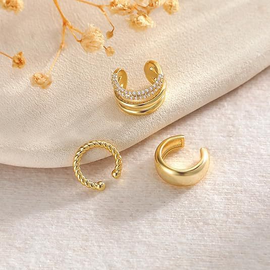 Wholesale Fashion Zircon Set Simple Women's Versatile Earbone Clip Cross Fried Dough Twists Three Piece Set