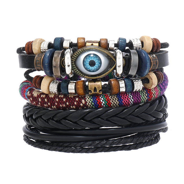 Wholesale 4pieces/pack Men's Bracelets Evil Eye Fashion Jewelry Bracelet JDC-BT-XH020