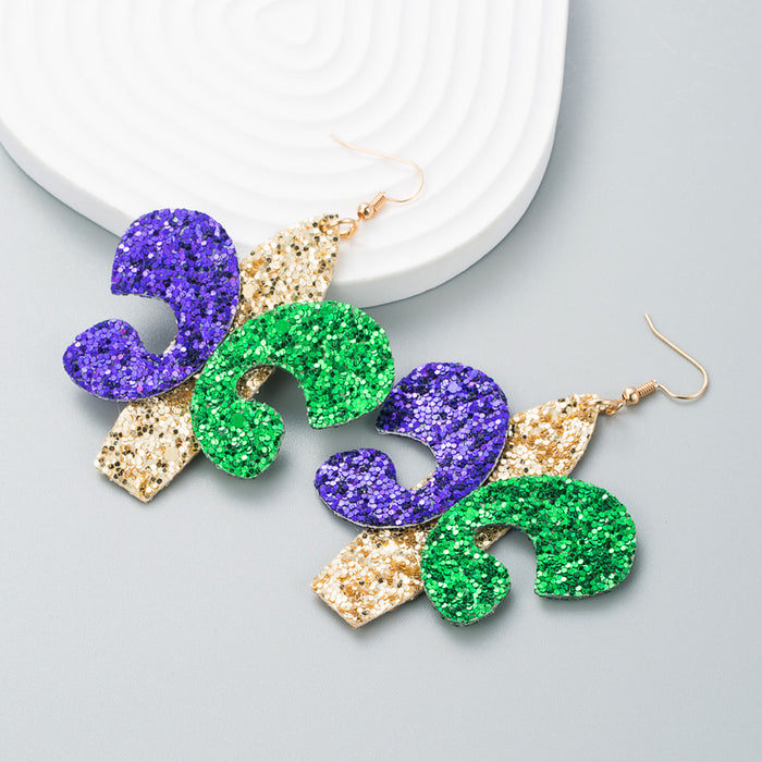 Wholesale Multi-layer PU leather cactus-shaped leather earrings