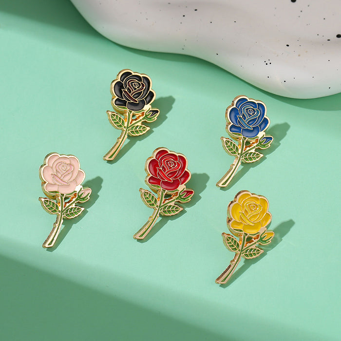 Wholesale Chic Metal Brooch Pin Trendy Elegant Flower Badge For Valentine Wedding Party Boutique Accessory