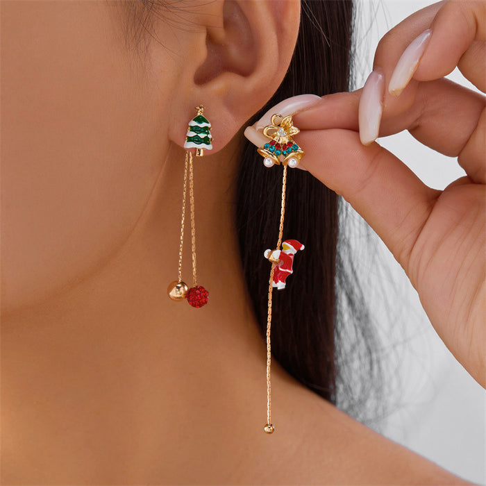 Wholesale Stylish Christmas Tassel Earrings Alloy Elk Design Party Jewelry Gift