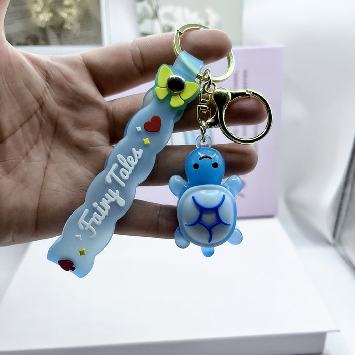 Wholesale Creative Cartoon Colorful PVC Mini Turtle Keychain JDC-KC-Biaopan012