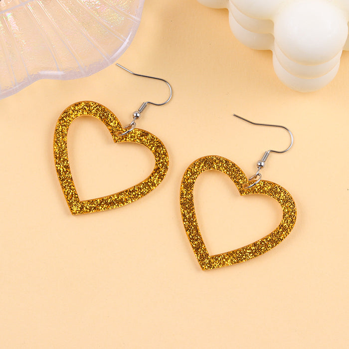Wholesale Stylish Multi-Colored Heart Acrylic Simple Earrings