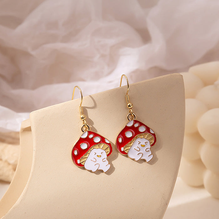 Wholesale Animal Fruit Earrings Cute Mushroom Leaf Acrylic Earrings JDC-ES-MDD100