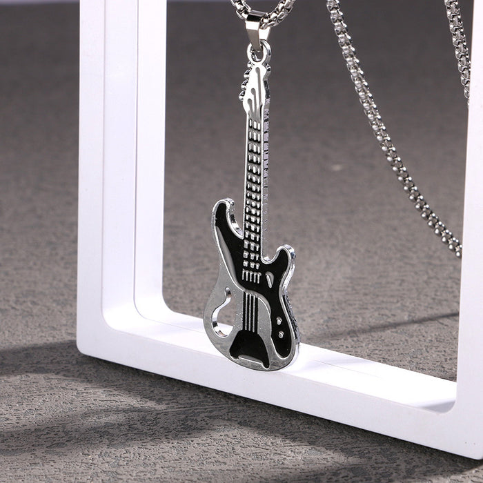 Wholesale Stainless Steel Guitar Pendant Necklace JDC-NE-Zheq003