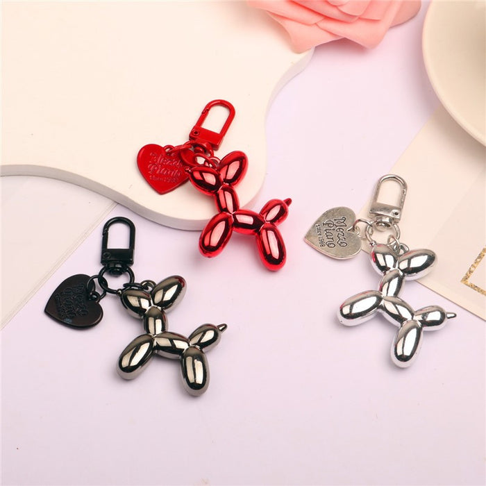 Wholesale Balloon Dog Keychain Alloy Love DIY Phone Case Chain airpods Protective Cover Earphone Case Hanging Decoration