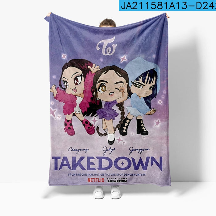 Wholesale Anime peripheral cute blanket nap blanket flannel print for warmth