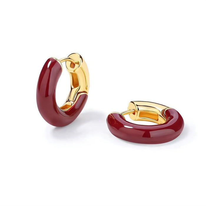 Wholesale  Earring Contrast Color Enamel Dropping Glaze Earrings Women's Elegant  Earrings