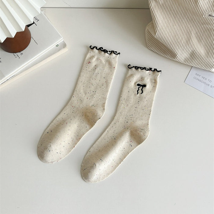 Wholesale Butterfly knot socks, children, tube socks, pile socks