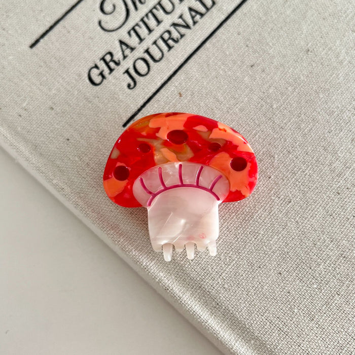 Wholesale Cute colorful mushroom hairpin female fashion small fresh bangs grabbing clip niche sweet back of the head hair accessories