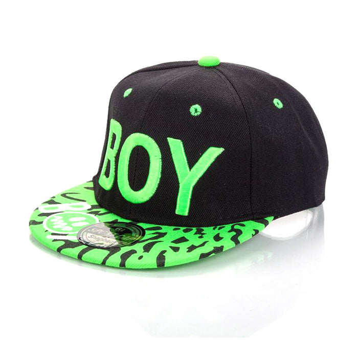 Wholesale Children's BOY letter embroidered flat brimmed hat, children's baseball cap, sun protection and sunshade hat