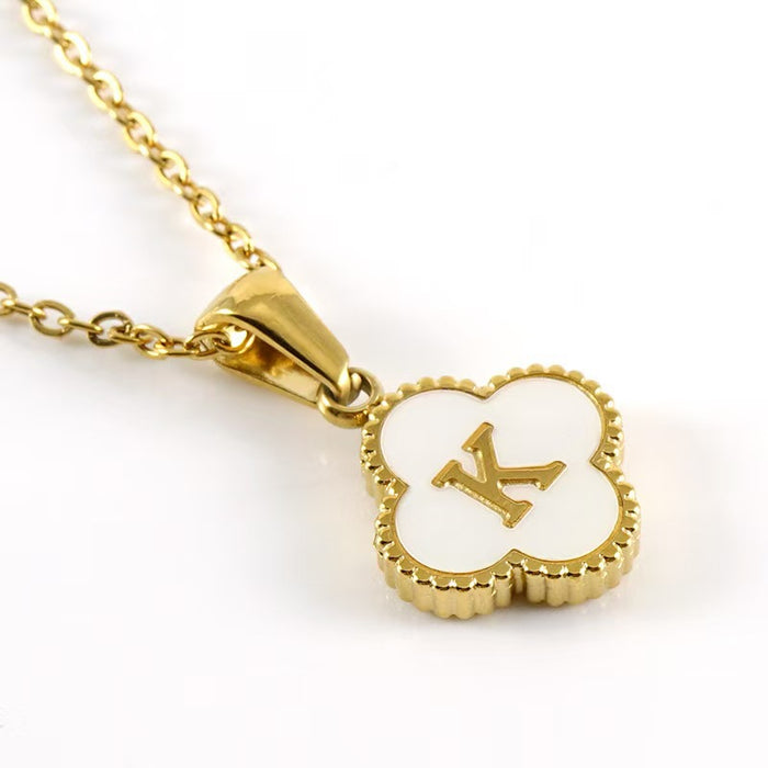 Wholesale Four-leaf clover pendant stainless steel 18K gold necklace